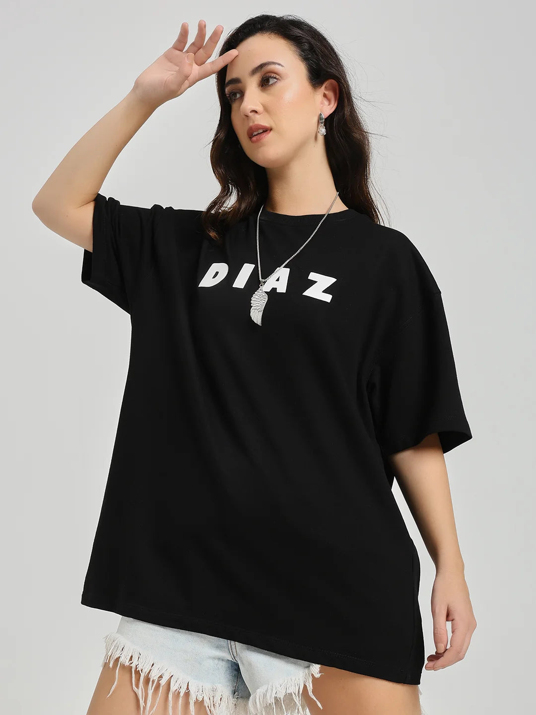 Unisex Oversized Owl Graphic T-Shirt – Black