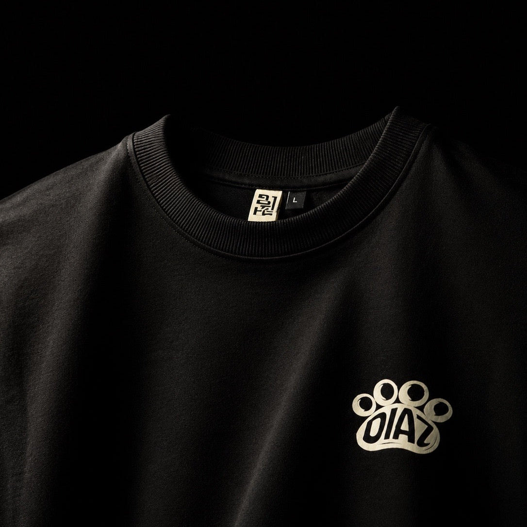 Unisex Oversized DIAZ Cat & Dog Puff Tee – Black