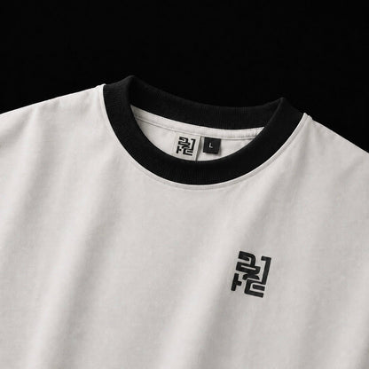 Unisex Oversized DIAZ Abstract Code Tee – White