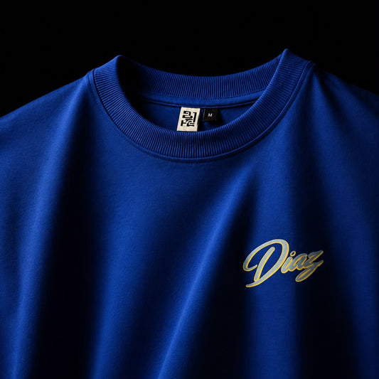 Unisex Blue Oversized DIAZ Tee
